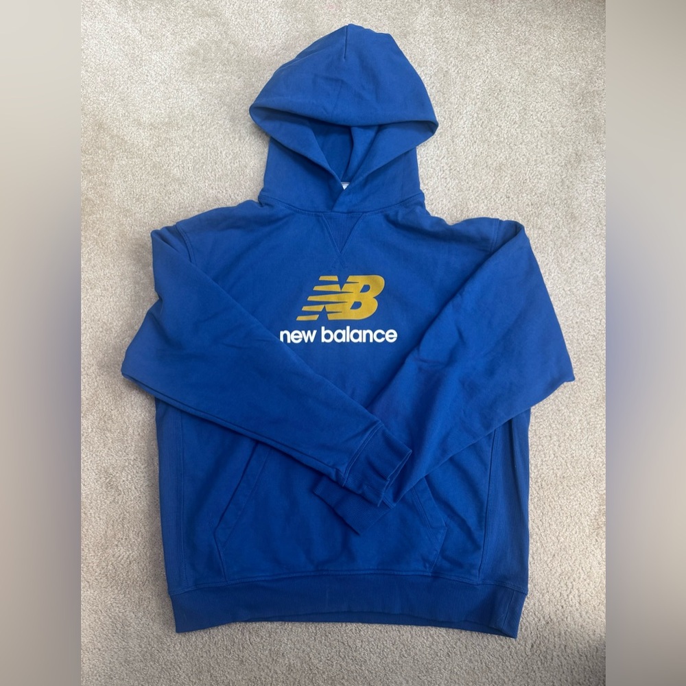 New Balance Blue Hoodie with Yellow Logo